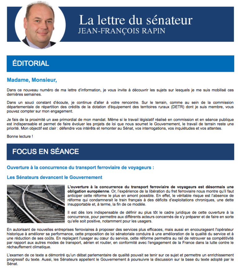 Lettre d’avril 2018