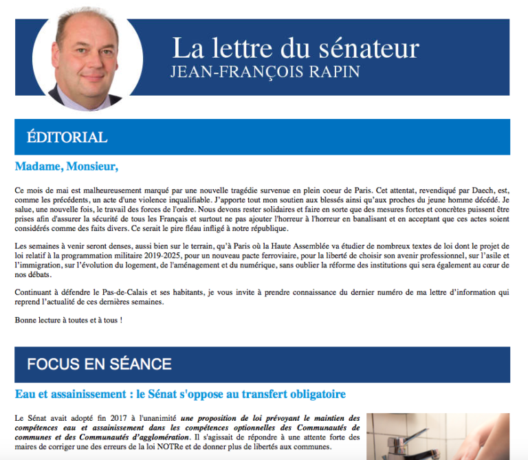 Lettre de mai 2018