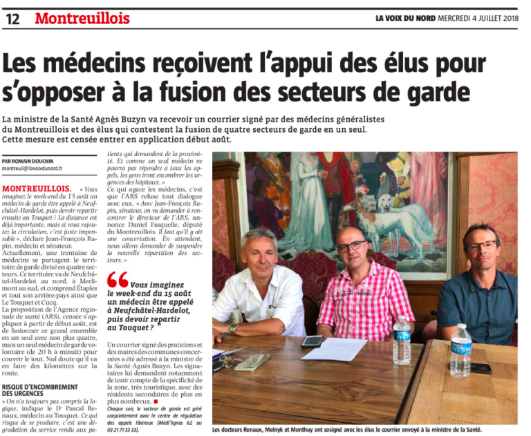 Nouveau secteur de garde pour les médecins généralistes