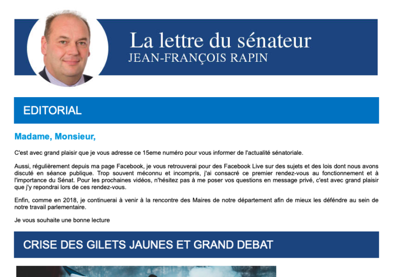 Lettre de janvier 2019