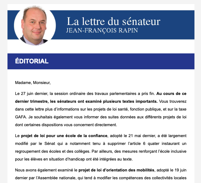Lettre de juin 2019