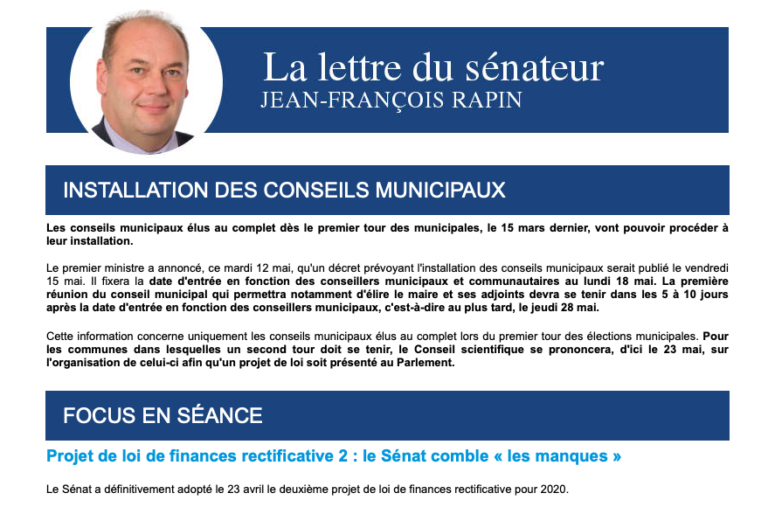 Lettre de mai 2020