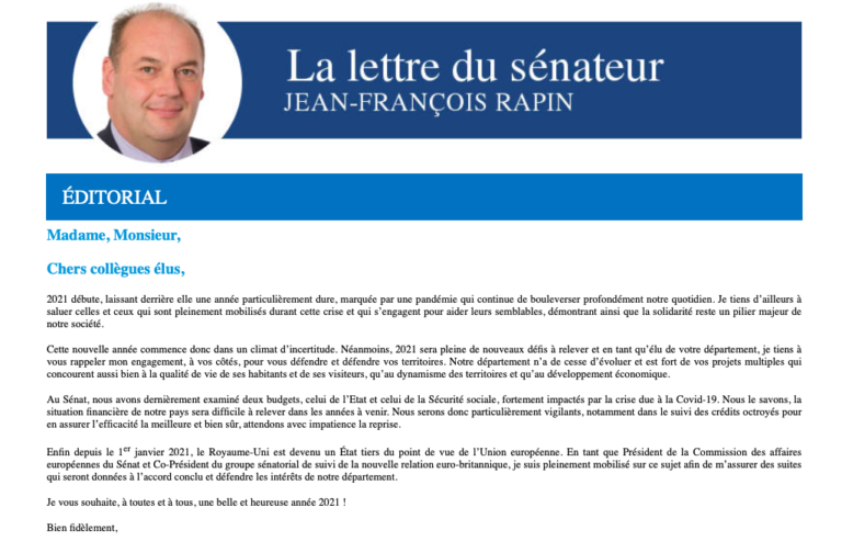 Lettre d’information janvier 2021