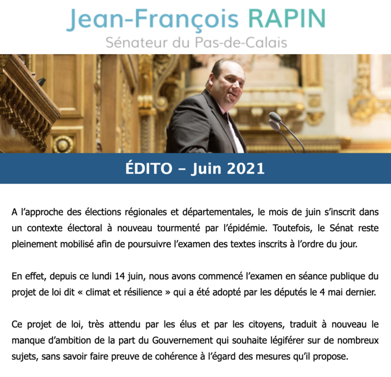 Lettre d’information juin 2021