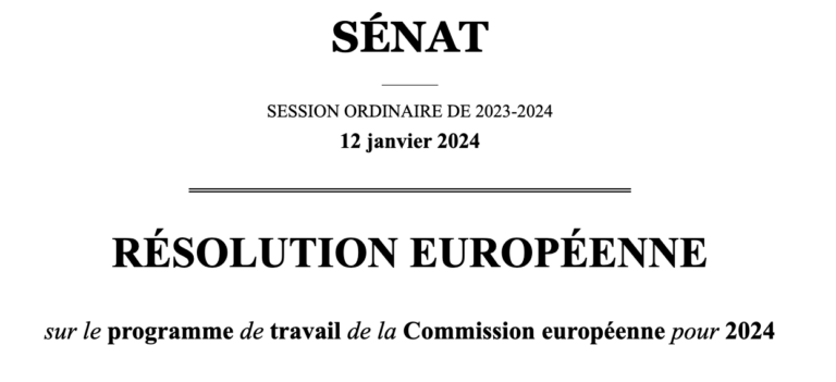Programme de travail de la commission européenne pour 2024 : une nécessité de mieux associer les parlements nationaux ! Programme de travail de la commission européenne pour 2024 : une nécessité de mieux associer les parlements nationaux !